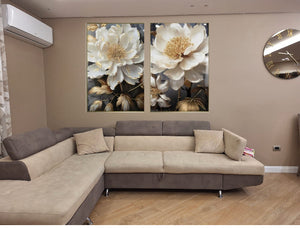 Coppia quadri Artidea cornice oro 120x80cm
