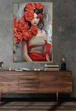 Carica l&#39;immagine nel visualizzatore di Gallery, Quadro Donna Rosso
