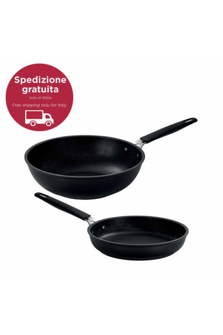 33 CARATI ALLUMINIO
Basic antiaderente - set padella cm 24 + wok cm 28