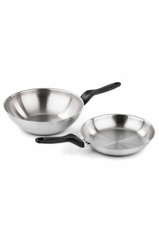 LE INOXIDABILI
Basic acciaio inox - Set padella cm 24 + wok cm 28