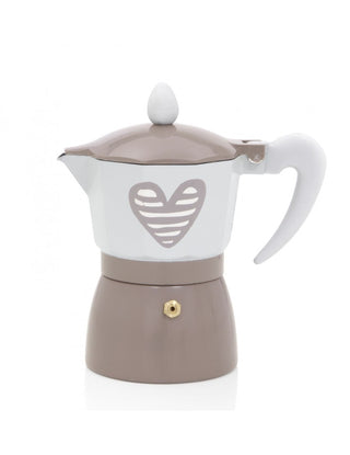 CAFFETTIERA BATTICUORE COLOR TORTORA 1 TAZZA ALLUMINIO BRANDANI