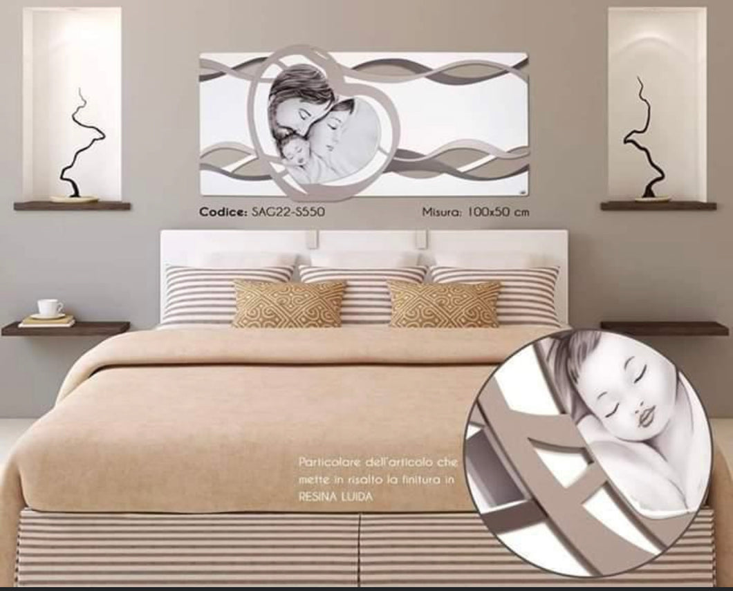 Capezzale moderno In legno con finiture in resina