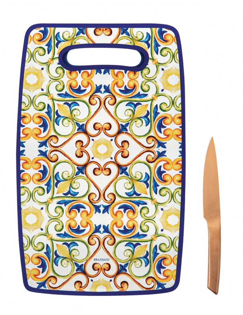 TAGLIERE MEDICEA PP CON COLTELLO ROSE GOLD INOX BRANDANI