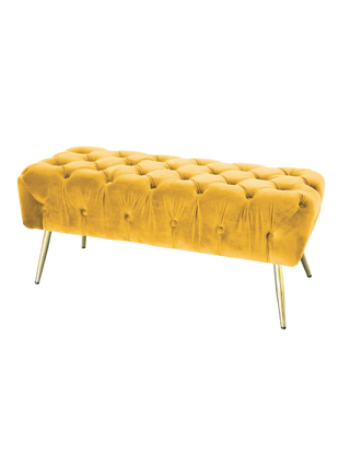 FONDO LETTO GIALLO VELLUTO CON ZAMPE ORO METAL