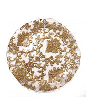 Carica l&#39;immagine nel visualizzatore di Gallery, PIATTO DAMASCO GOLD CM 32 VETRO BRANDANI
