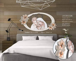 CAPOLETTO IN LEGNO LACCATO,DECORATO A MANO CON RESINA LUCIDA. CM120XCM62