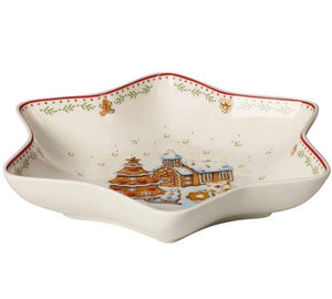 Villeroy & Boch Winter Bakery Delight Ciotola Media, Porcellana, Rosso/Multicolore (Pan di Zenzero), Ciotolina a forma di stella