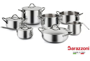 BARAZZONI ACCIAIO INOX PENTOLE sapore italiano Set Pentole 11 Pezzi Induzione Set