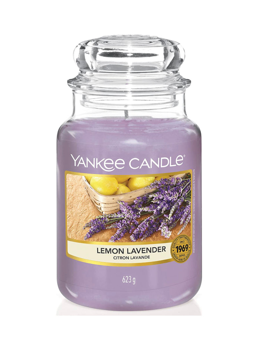 Yankee Candle Candela profumata in giara grande, Lavanda al limone
