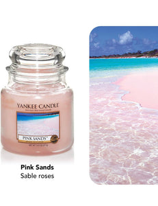 Yankee Candle Candela profumata in giara media | Sabbie rosa | Durata Fino a 75 Ore