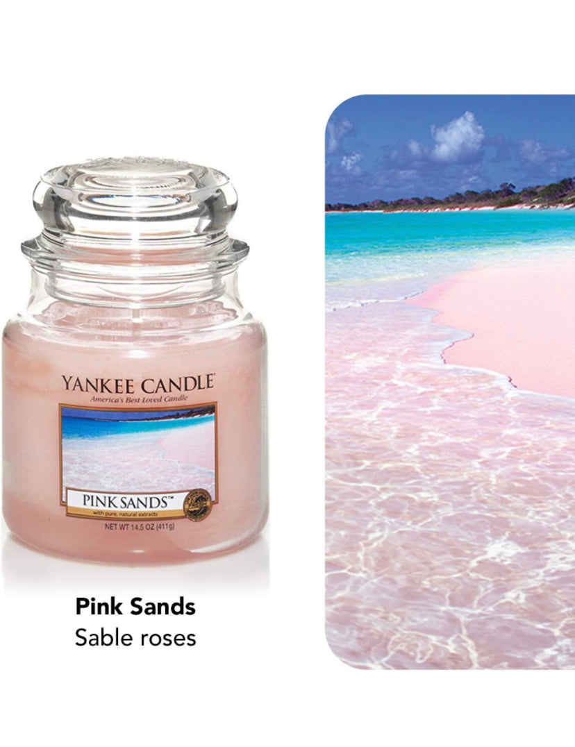 Yankee Candle Candela profumata in giara media | Sabbie rosa | Durata Fino a 75 Ore
