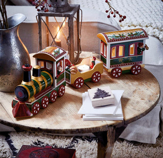 Villeroy & Boch Christmas Toy’s Memory North Pole Express Natale Treno, Porcellana, Rossa/Verde, 55x8x15 cm