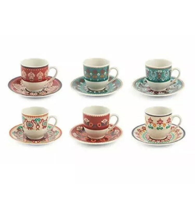 Villa D'Este Home Tivoli 2195371 Shiraz Set 6 tazzine Caffe' c/p, Porcel