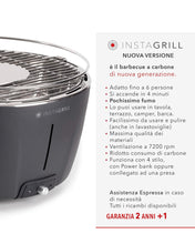 Carica l&#39;immagine nel visualizzatore di Gallery, Classe Italy InstaGrill Barbecue a Carbone Senza Fumo da Tavolo. Ottimo per terrazza Campeggio o gite fuori porta.
