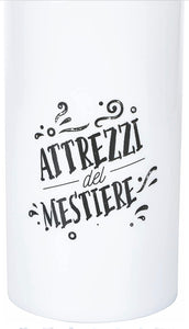 Villa d’Este Home Tivoli Idee Set Barattolo Porta Utensili da Cucina, Bianco, Medium