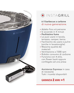 Classe Italy InstaGrill Barbecue a Carbone Senza Fumo da Tavolo. Ottimo per terrazza Campeggio o gite fuori porta.