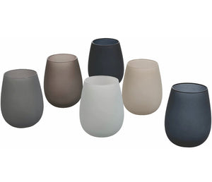 Villa d’Este Home Tivoli 5911527, Happy Hour Stones Set 6 bicchieri acqua frosted in vetro 500 ml