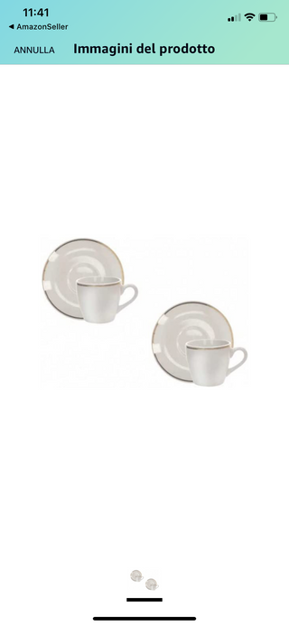 TAZZA CAFFE' PUNTO ORO SET 2 PZ PORCELLANA