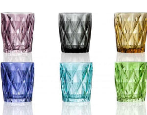Brandani 54111 Set 6 Bicchieri Diamante colori assortiti vetro
